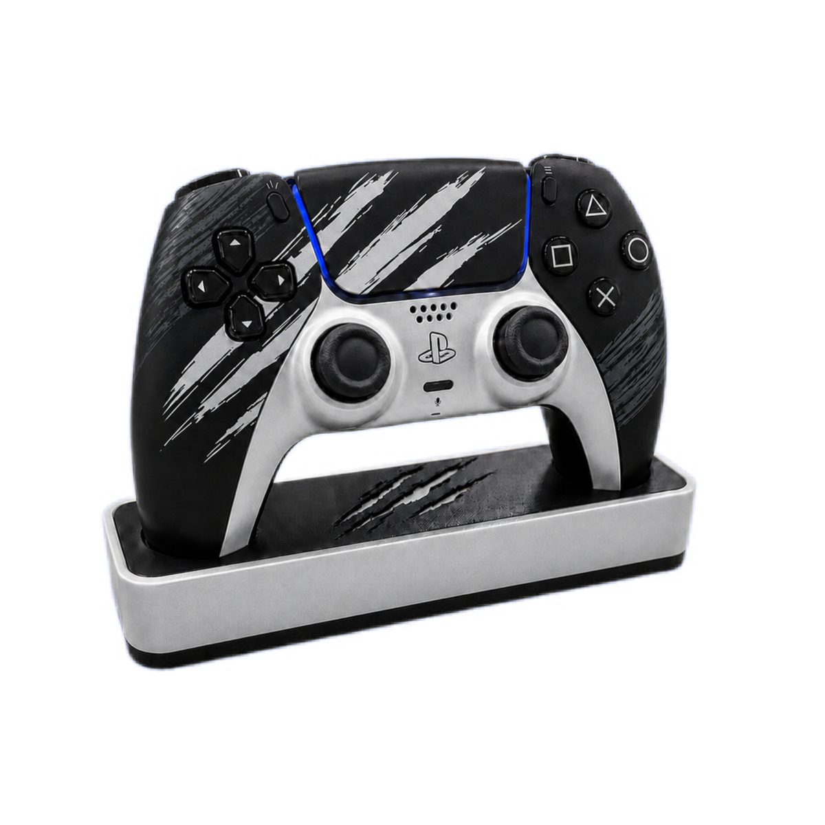 Wolverine Inspired PS5 DualSense Controller Stand – Yellow & Adamantium Silver