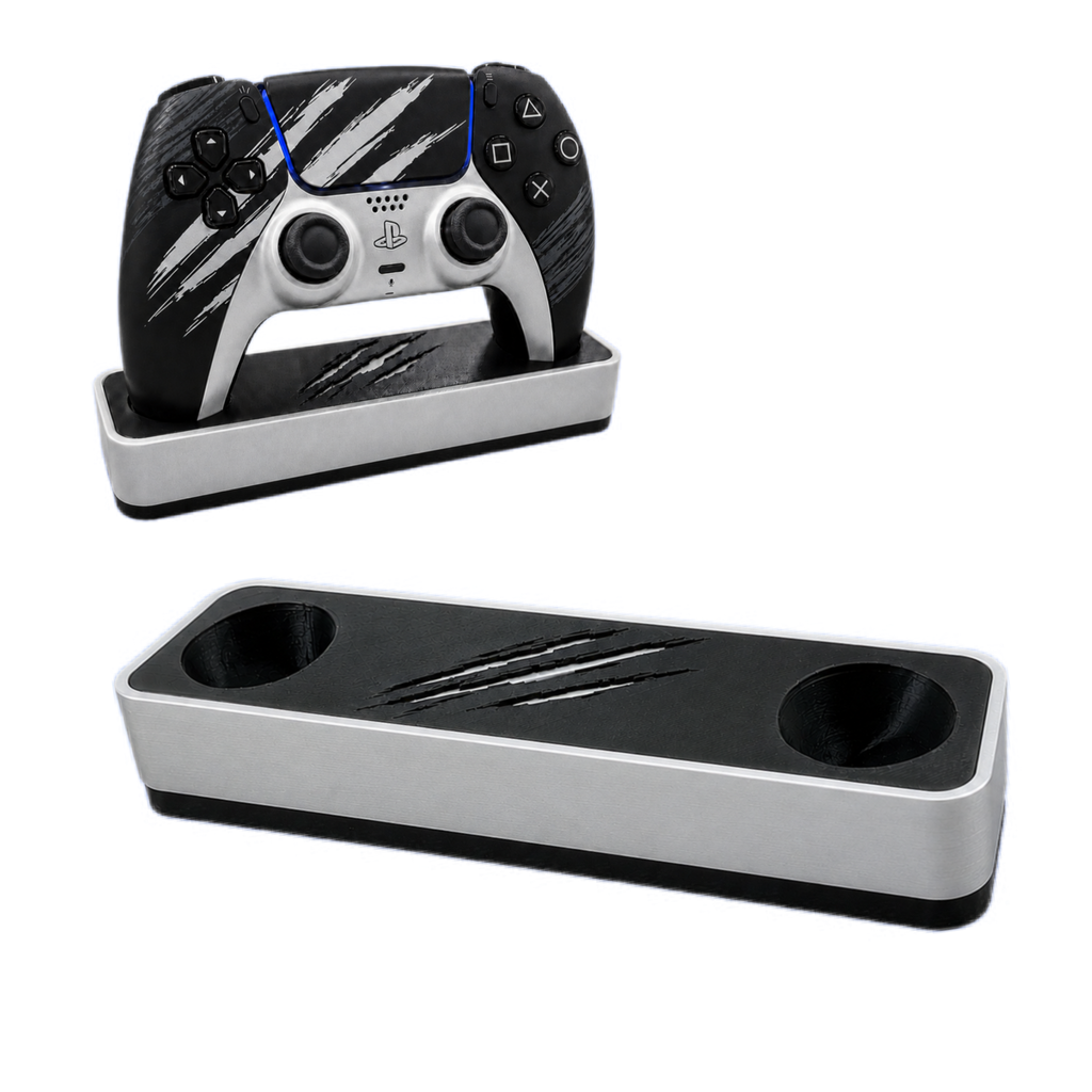 Wolverine Inspired PS5 DualSense Controller Stand – Yellow & Adamantium Silver