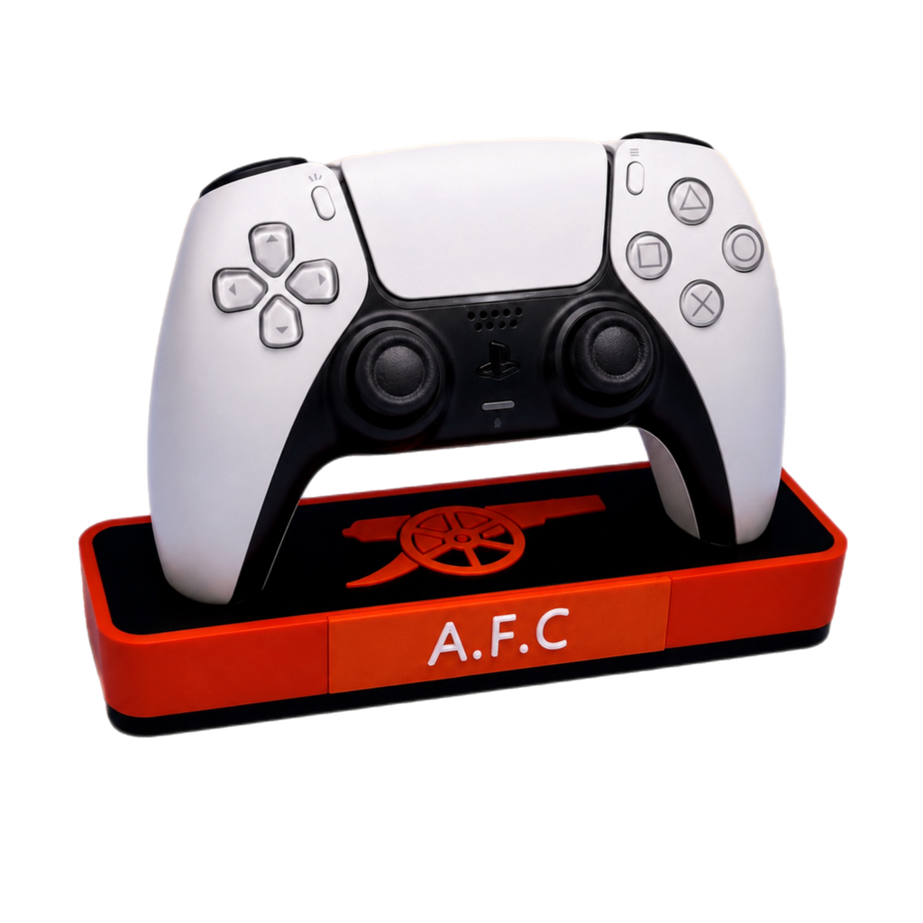 Arsenal Themed PS5 Controller Stand – 3D Printed Gaming Desk Accessory