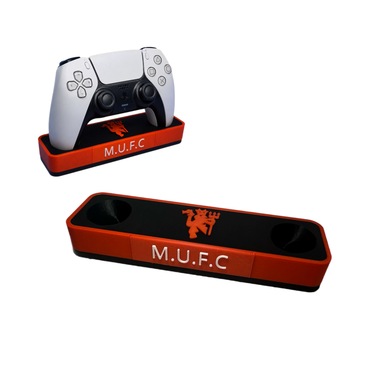 Manchester United Themed PS5 Controller Stand – 3D Printed Gaming Desk Accessory