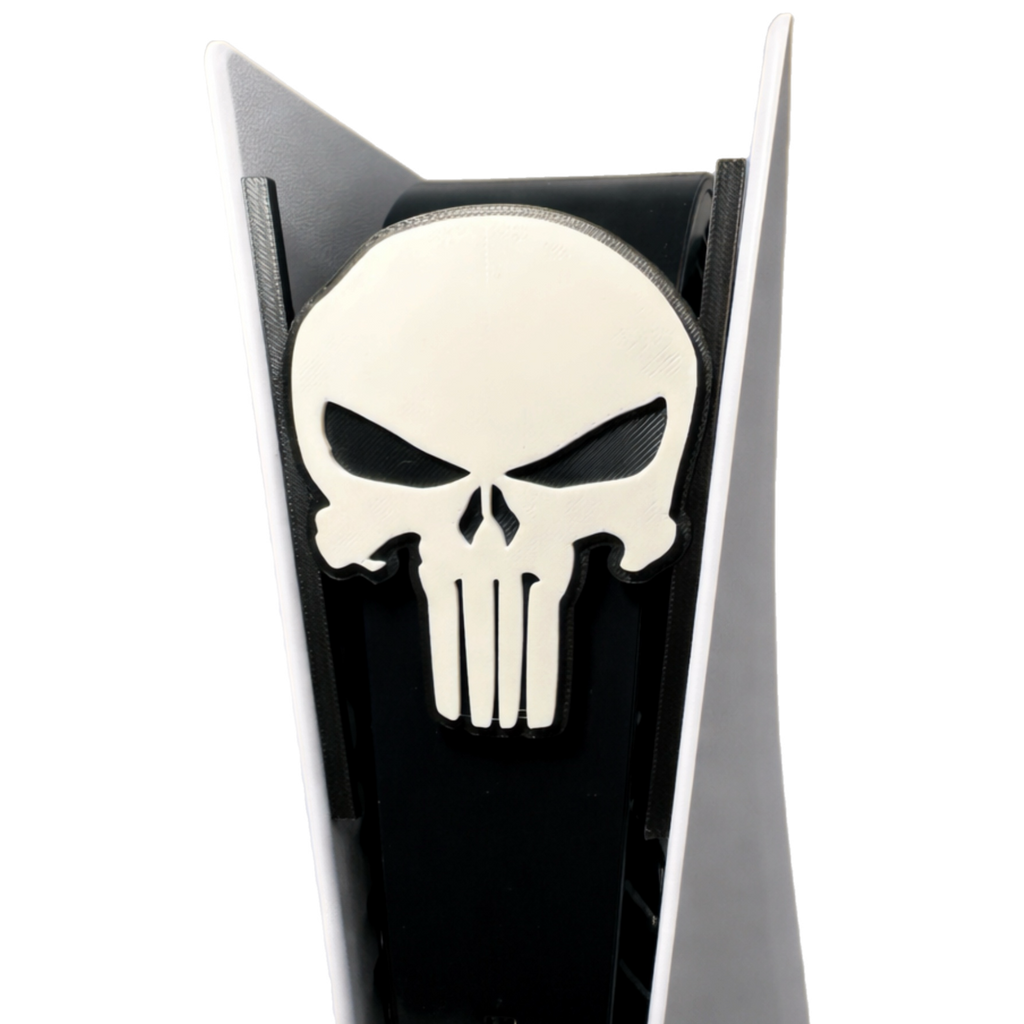 Punisher Inspired Skull PS5 Faceplate Insert | 3D Printed PlayStation 5 Console Decor | Original & Slim