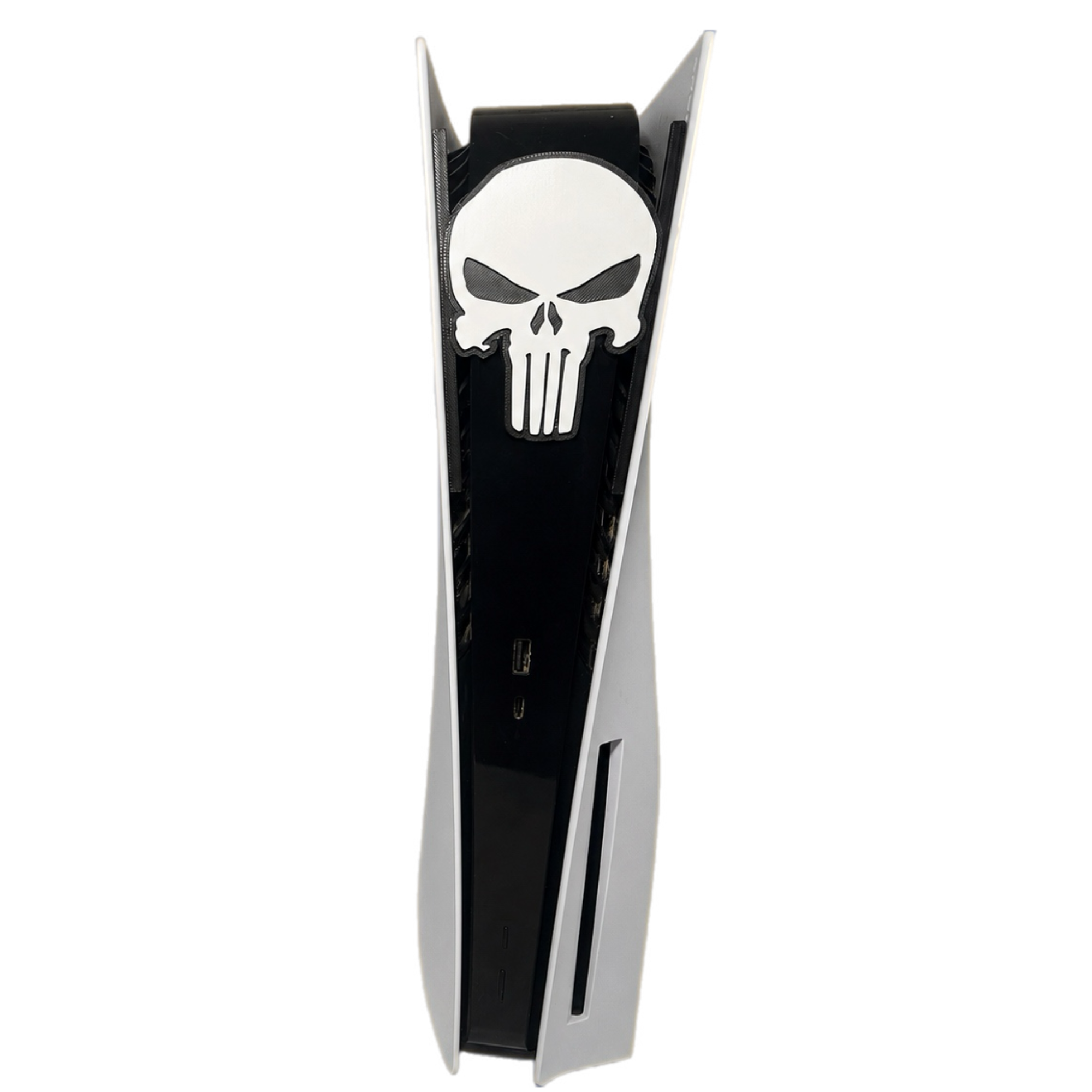 Punisher Inspired Skull PS5 Faceplate Insert | 3D Printed PlayStation 5 Console Decor | Original & Slim
