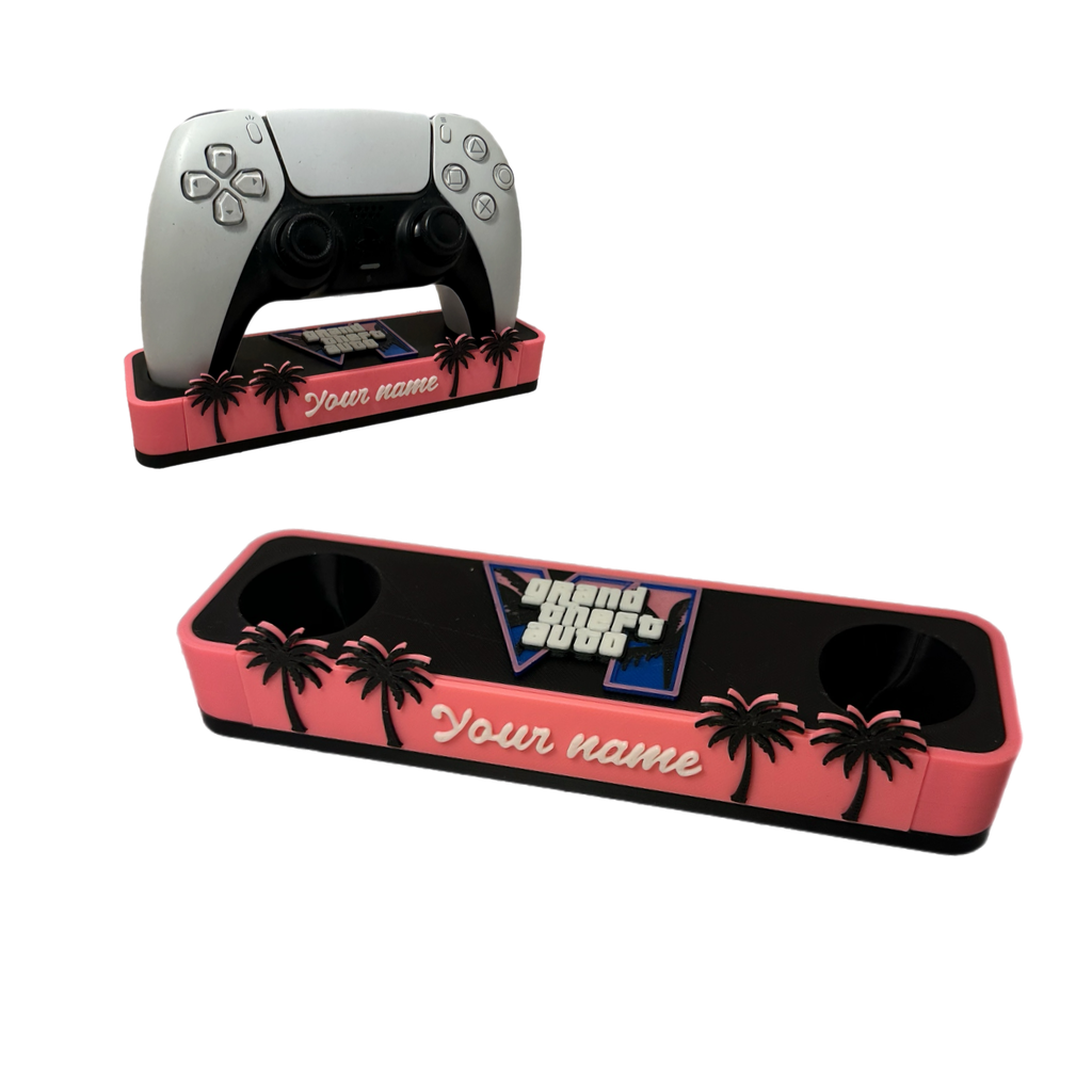 GTA VI Inspired PS5 Controller Stand with Personalised Name Plate