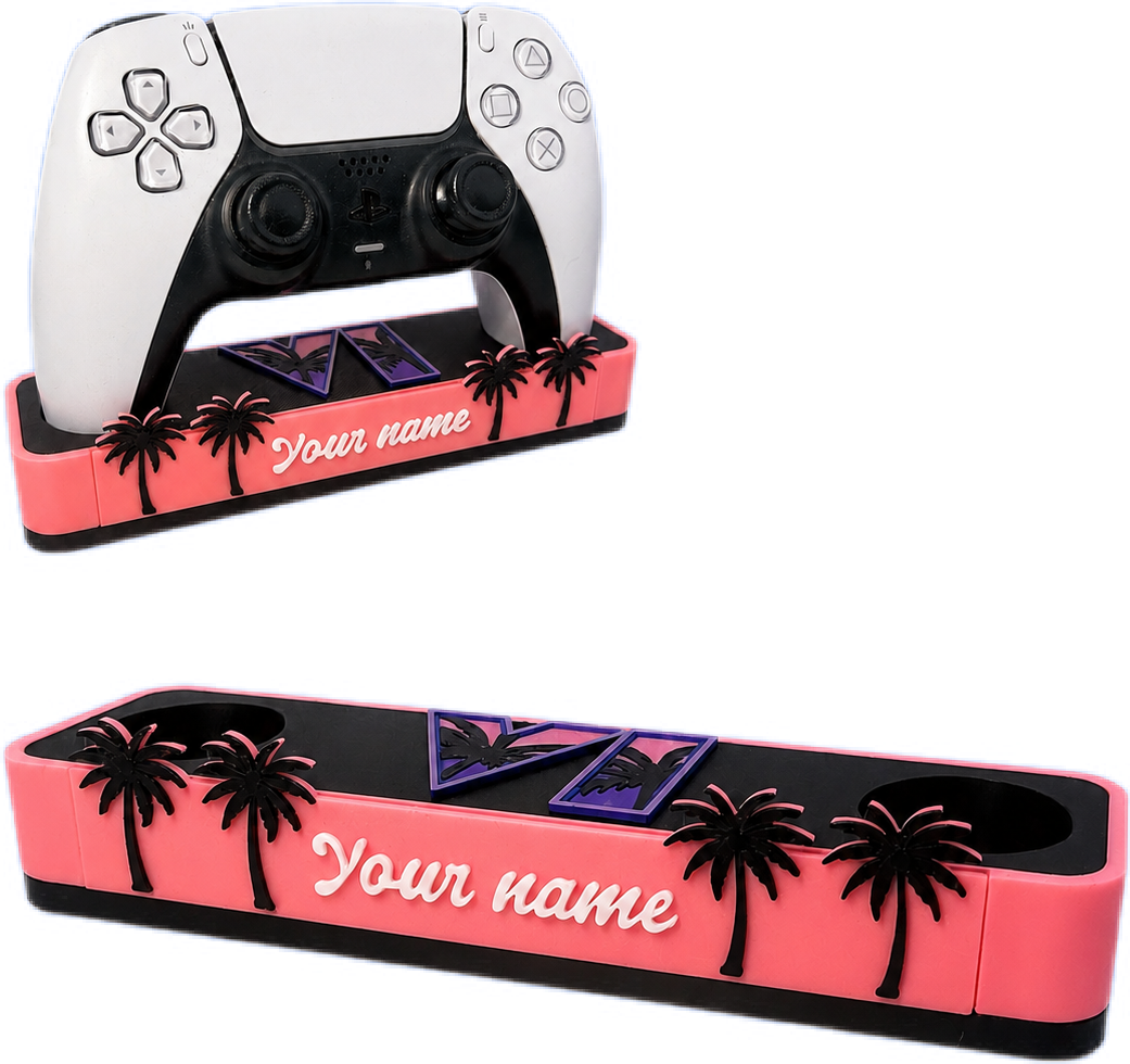 GTA VI Inspired PS5 Controller Stand with Personalised Name Plate